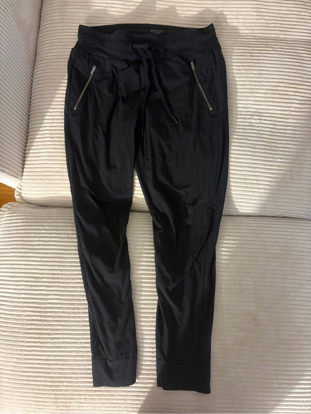 Athleta Black Drawstring Joggers with Zip Pockets